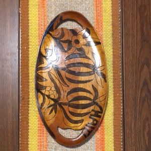 Hand-carved Mahogany Haitian Serving Platter